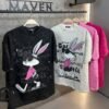 over size t-shirt - rabbit print- تي شيرت قطن بتصميم مميز